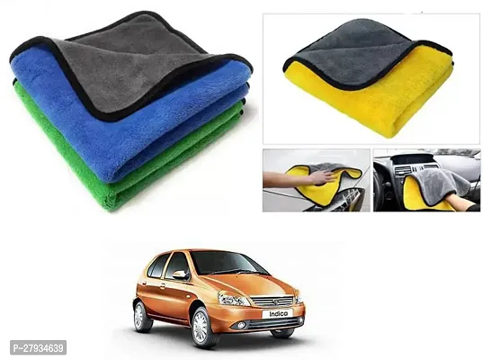 Car Cleaning Microfiber Cloth Pack Of 2 Multicolor For Tata Indica