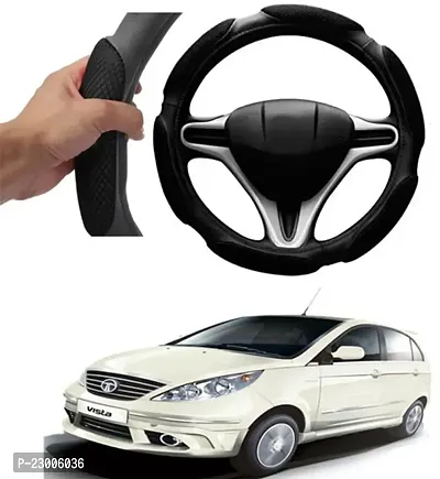 Car Better Grip Black Steering Wheel Cover (Slip-in) For Tata Vista Tech-thumb0