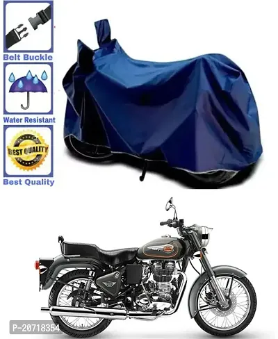 RONISH Waterproof Bike Cover/Two Wheeler Cover/Motorcycle Cover (Navy Blue) For Royal Enfield Bullet 500