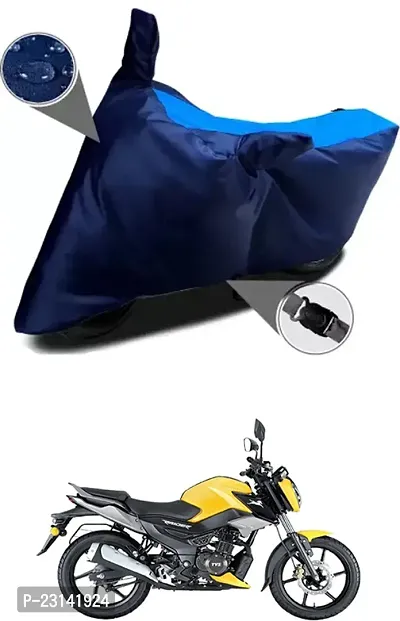 RONISH Waterproof Two Wheeler Cover (Black,Blue) For TVS Raider_t59