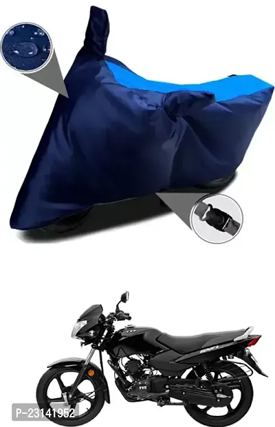RONISH Waterproof Two Wheeler Cover (Black,Blue) For TVS Sport_t85