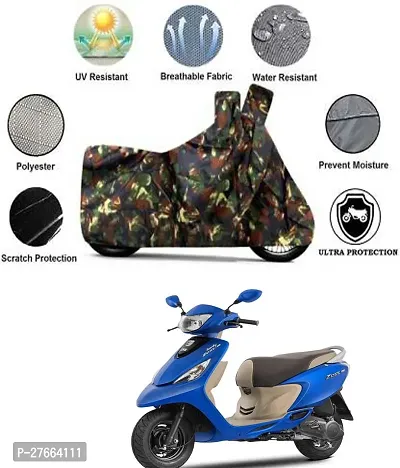 Stylish Multicoloured Polyester TVS Scooty Zest 110 Bike Cover