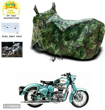 Designer Bike Body Cover Jungle Green For Royal Enfield Classic 500