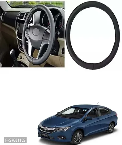 Designer Car Steering Cover Round Black For Honda City Facelift