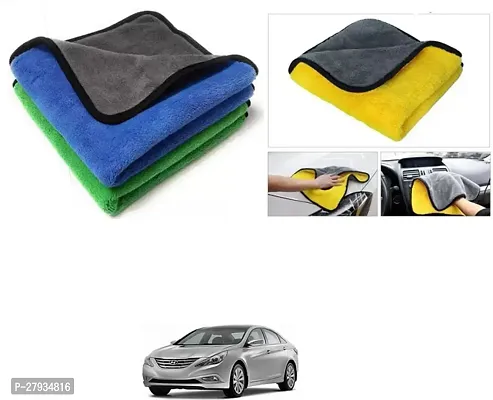 Car Cleaning Microfiber Cloth Pack Of 2 Multicolor For Hyundai Sonata Fluidic