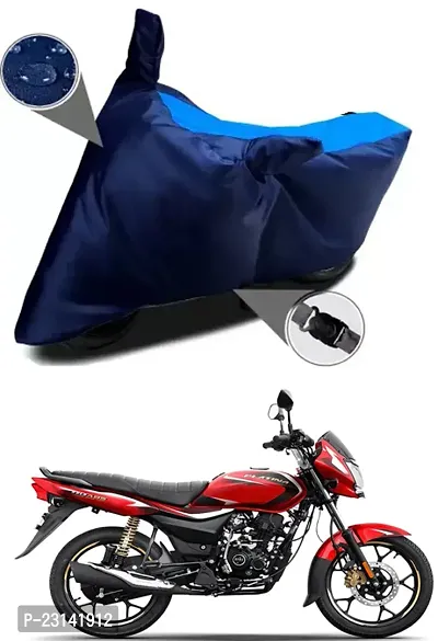 RONISH Waterproof Two Wheeler Cover (Black,Blue) For Bajaj Platina 110_t48-thumb0