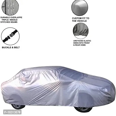 RONISH Car Safety Cover Without Mirror Pocket for Alto K10 (Silver)-thumb3