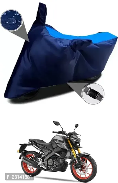 RONISH Waterproof Two Wheeler Cover (Black,Blue) For Yamaha FZS-FI_t19