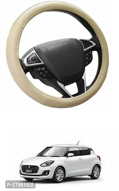 Designer Car Steering Cover Round Beige For Maruti Suzuki Swift