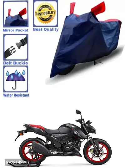 RONISH Waterproof Two Wheeler Cover (Black,Red) For TVS Apache RTR 160 4V_k10