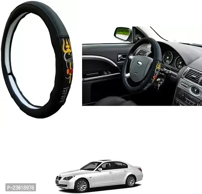 RONISH Exclusive Ring Type Car Steering Wheel Cover (Om Namah Shivay) Black For BMW 525i