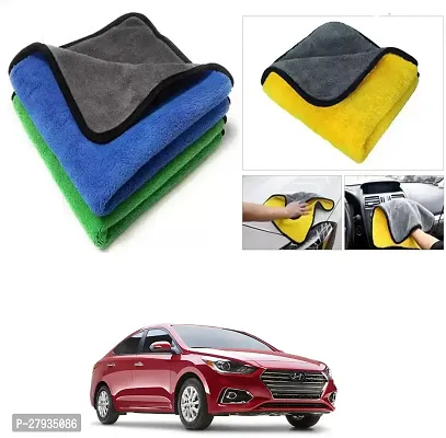 Car Cleaning Microfiber Cloth Pack Of 2 Multicolor For Hyundai Verna Facelift-thumb0