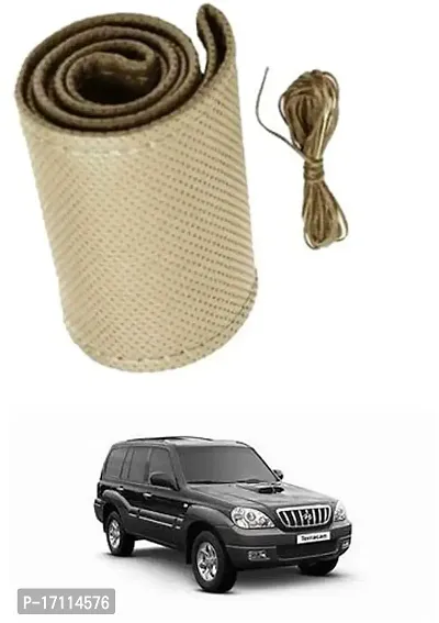 Car Stering Cover Hand Stiched Beige For Terracan-thumb0