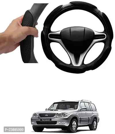 Car Better Grip Black Steering Wheel Cover (Slip-in) For Hyundai Terracan