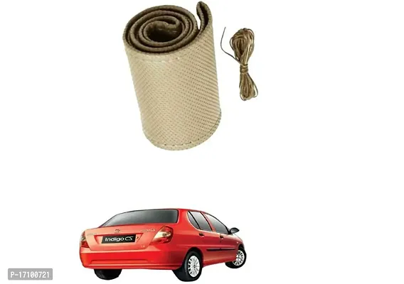 Car Stering Cover Hand Stiched Beige For Indigo CS-thumb0