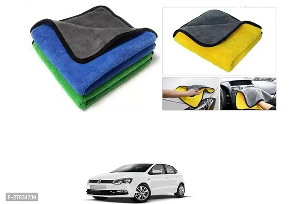 Car Cleaning Microfiber Cloth Pack Of 2 Multicolor For Volkswagen Polo Equisite