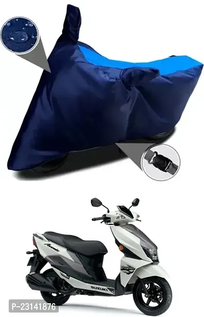 RONISH Waterproof Two Wheeler Cover (Black,Blue) For Suzuki Avenis 125_t14