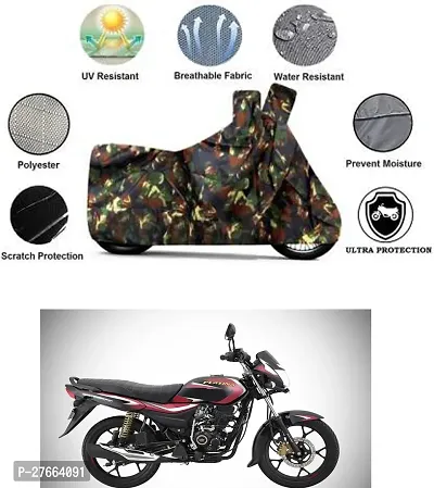 Stylish Multicoloured Polyester Bajaj Platina 110 H-Gear Bike Cover-thumb0