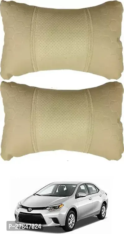 Stylish Car Neckrest Pillow Football Design Beige For Toyota Corolla-thumb0