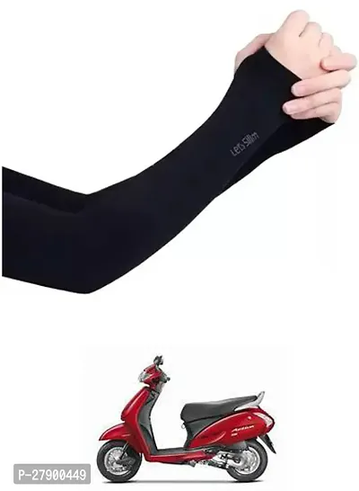 Stylish Breathable and Stretchable Arm Sleeve With Thumb Hole For Honda Activa i-thumb0