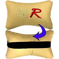 RONISH Beige Leatherite Type R Print Car Cushion (Set of 2) for Mercedes Benz S300-thumb2