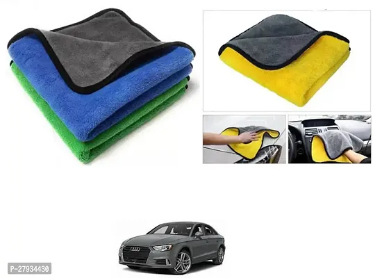 Car Cleaning Microfiber Cloth Pack Of 2 Multicolor For Audi A3-thumb0