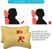 RONISH Beige Leatherite Type R Print Car Cushion (Set of 2) for ICML Extreme Xciter CRDFi 9Seater BSIII-thumb1