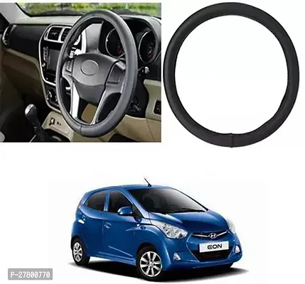 Designer Car Steering Cover Round Black For Hyundai Eon-thumb0