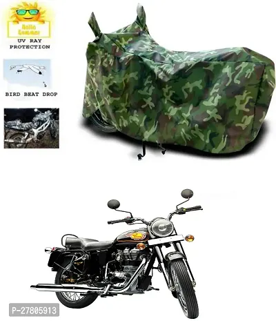 Designer Bike Body Cover Jungle Green For Royal Enfield Bullet 350 Twinspark