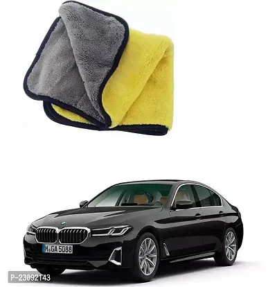 BHAVNISH Car Washing Cloth/Microfiber Cloth/Towel/Cleaning Cloth (Yellow) Pack Of 1,(400 GSM) For BMW 5 Series