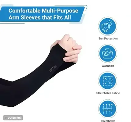 Stylish Breathable and Stretchable Arm Sleeve With Thumb Hole For Universal For Bike i-Praise-thumb3