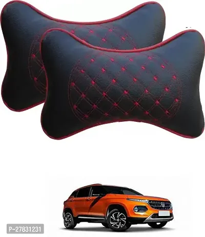 Stylish Car Neckrest Pillow Diamond Print Black For MG Baojun-thumb0