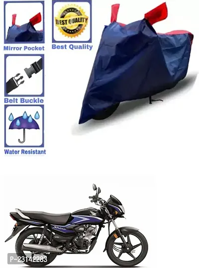 RONISH Waterproof Two Wheeler Cover (Black,Red) For Honda Shine_k69-thumb0