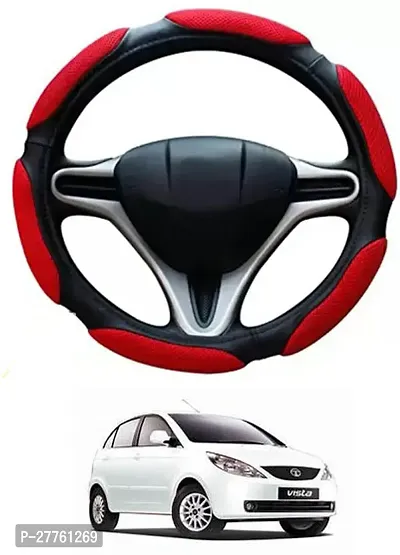 Car Steering Cover Red Black 6G Better Grip For Tata Indica Vista-thumb0