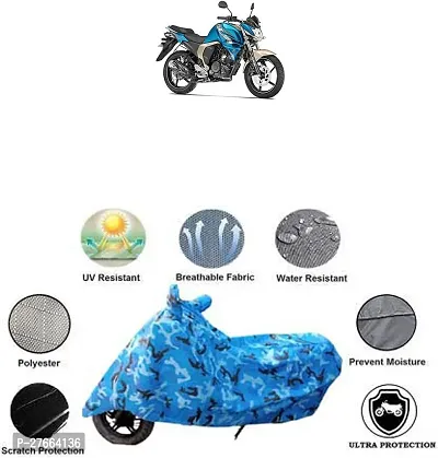 Stylish Blue Polyester Yamaha FZ Bike Cover