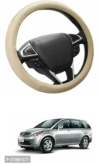 Designer Car Steering Cover Round Beige For Tata Aria