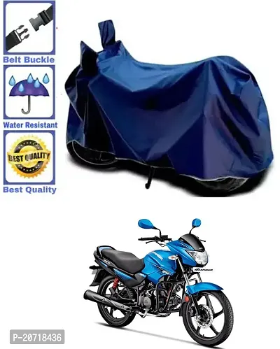 RONISH Waterproof Bike Cover/Two Wheeler Cover/Motorcycle Cover (Navy Blue) For Hero Glamour FI