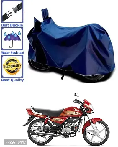 RONISH Waterproof Bike Cover/Two Wheeler Cover/Motorcycle Cover (Navy Blue) For Hero HF Deluxe