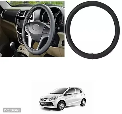 Designer Car Steering Cover Round Black For Honda Brio