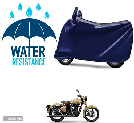 Designer Bike Body Cover Navy Blue For Royal Enfield Classic 350 Signals