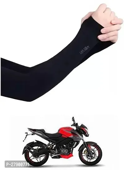 Stylish Breathable and Stretchable Arm Sleeve With Thumb Hole For Bajaj Pulsar 200 NS DTS-i