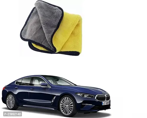 BHAVNISH Car Washing Cloth/Microfiber Cloth/Towel/Cleaning Cloth (Yellow) Pack Of 1,(400 GSM) For BMW 8 Series