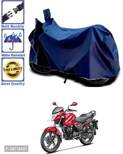 RONISH Waterproof Bike Cover/Two Wheeler Cover/Motorcycle Cover (Navy Blue) For Hero Glamour i3s-thumb0