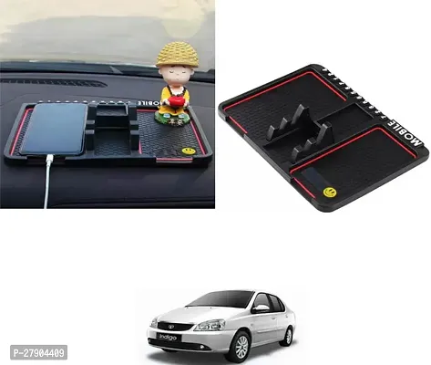 Car Dashboard Anti Slip Skid PVC Pad Mat with Mobile Phone Holder For Tata Indigo XL-thumb0