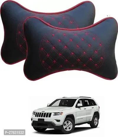 Stylish Car Neckrest Pillow Diamond Print Black For Jeep Jeep-thumb0