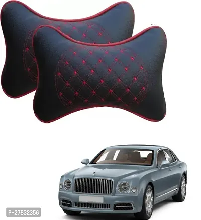 Stylish Car Neckrest Pillow Diamond Print Black For Bentley Mulsanne