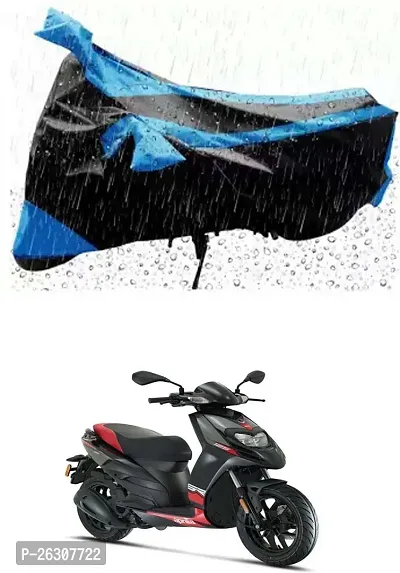 RONISH Two Wheeler Cover (Black,Blue) Fully Waterproof For Aprilia SR 150