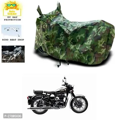 Designer Bike Body Cover Jungle Green For Royal Enfield Classic Chrome-thumb0