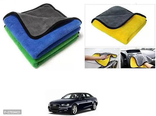 Car Cleaning Microfiber Cloth Pack Of 2 Multicolor For Audi A4-thumb0