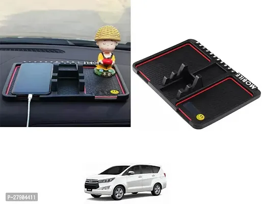 Car Dashboard Anti Slip Skid PVC Pad Mat with Mobile Phone Holder For Toyota Innova Crysta